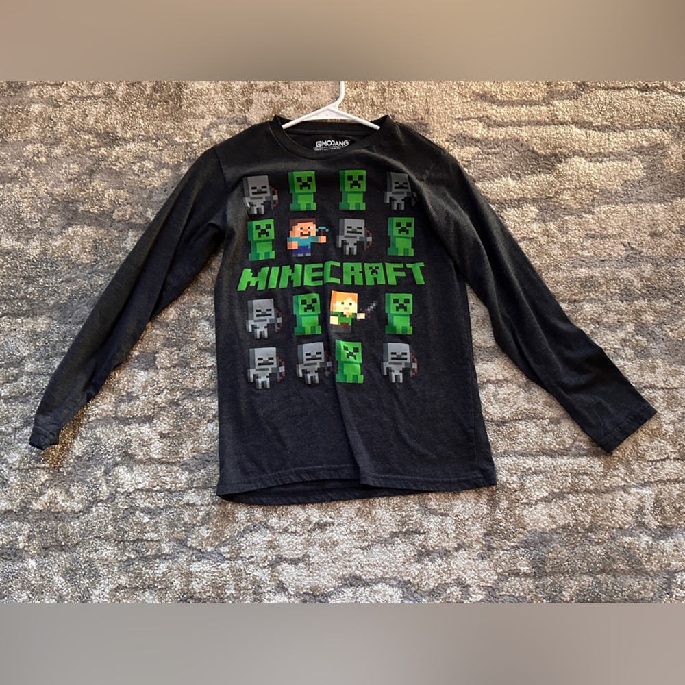 Kids large Long sleeve Minecraft Shirt